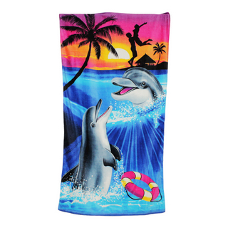 Полотенце пляжное Дельфины